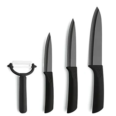 Abbildung von Amefa AUENTHAL Keramikmesser Set 4 teilig Klingen aus Keramik Extrem scharf und leicht Kochmesser, Allzweckmesser, Spickmesser &amp; Schäler Messerset, 9370CEZN53Z09, Mehrfarbig