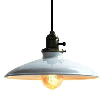 Abbildung von Glighone Pendelleuchte Weiss Deckenleuchte Hängend Hängelampe E27 Retro Vintage Hängeleuchte für Schlafzimmer Wohnzimmer Esstisch Küchenlampe Suspension