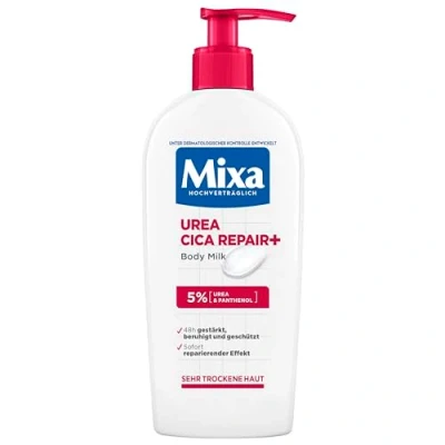Abbildung von Mixa Urea Cica Body Lotion, beruhigende &amp; schützende Körpermilch, mit regenerierendem Panthenol, für sehr trockene Haut, hochverträglich, beugt Hautirritationen vor Repair+, 250 ml