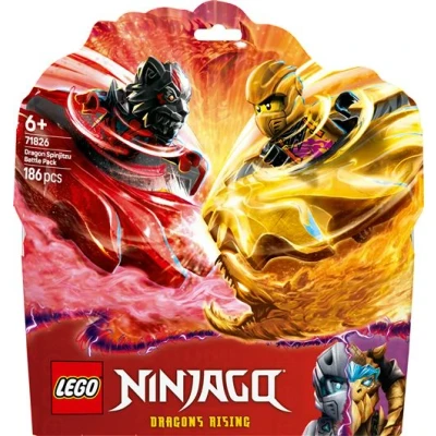 Abbildung von LEGO NINJAGO Drachen Spinjitzu Battle Pack mit 2 Minifiguren Ninja Spielzeug Spinner für Jungen und Mädchen ab 6 Jahren Geschenkidee Fans der TV Serie Aufstieg 71826
