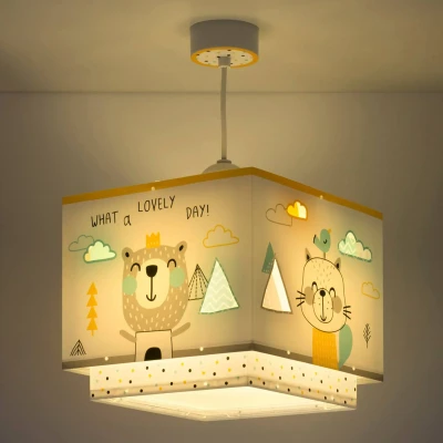 Abbildung von Dalber kinderlampe Pendelleuchte Hängelampe Hello Little Tiere Bären, 24 x 21 cm