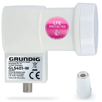 Abbildung von [Test SEHR GUT *] GSS Single LNB Weiss mit LTE Filter für digital Satschüssel 1 Teilnehmer, Receiver &amp; TV 1fach Fach Sat, Satelliten, Full HD, 4K, Wetterschutz, kälte hitzebeständig