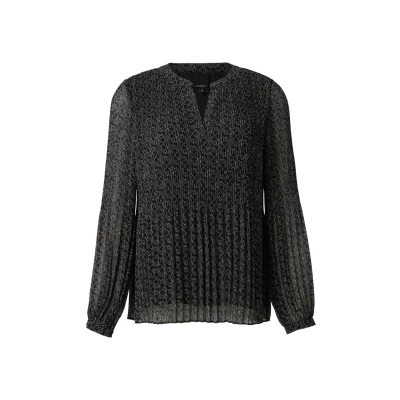 Abbildung von comma MIT Logomuster Bluse, Damen, Größe: 38, Schwarz