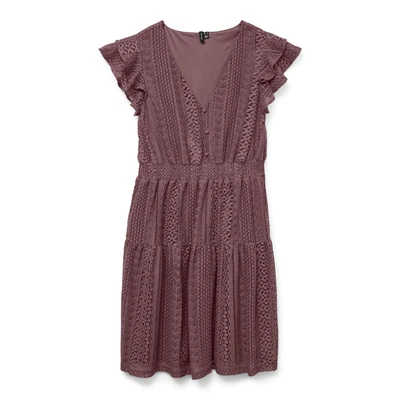 Abbildung von Vero Moda Vmhoney V NECK Short Dress Freizeitkleid Rose brown, Damen, Größe: XXL, brown