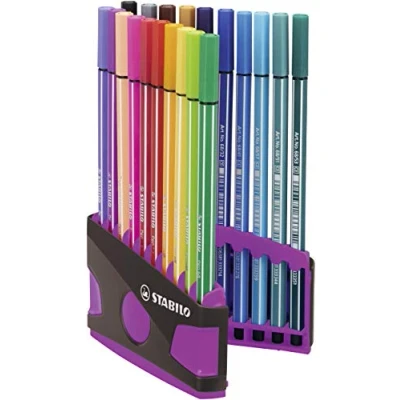 Abbildung von Premium Filzstift STABILO Pen 68 Colorparade 20er Tischset in anthrazit/pink mit 20 verschiedenen Farben