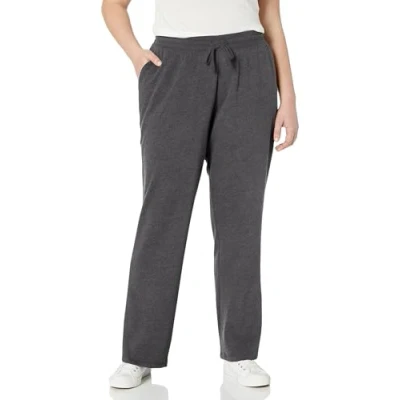 Abbildung von Amazon Essentials Damen Jogginghose aus Fleece mit geradem Bein in normaler Passform (in Übergrößen erhältlich), Dunkelgrau Meliert, XS