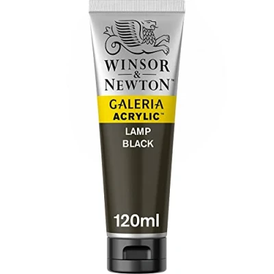 Abbildung von Winsor &amp; Newton 2131337 Galeria Acrylfarbe, hohe Pigmentierung, lichtecht, buttrige Konsistenz, 120ml Tube, lampenschwarz