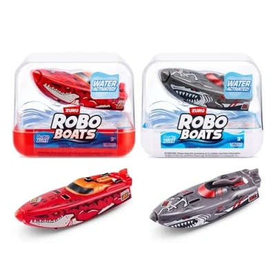 Abbildung von Robo ALIVE ZURU Boats, White Shark &amp; Dino Boat, 2 Pack, (Amazon Exclusive)