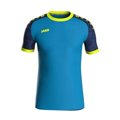 Abbildung von JAKO ICONIC Trikot Kinder Blau Marine, Neon Gelb, Gr. 164 Nachhaltiges Sport Shirt kurzarm aus 100% recyceltem Polyester, Feuchtigkeitstransportierend