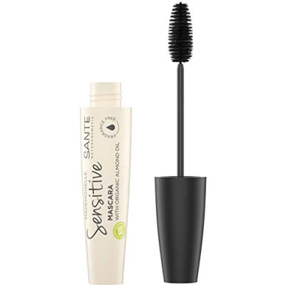 Abbildung von SANTE Naturkosmetik Mademoiselle Sensitive Mascara 01 Black, Schwarze Wimperntusche, Volumen &amp; Länge, parfümfrei, Für empfindliche sensible Augen, Vegan, 12ml