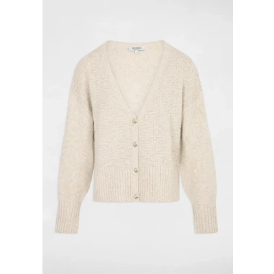 Abbildung von Morgan Longsleeved Vneck Strickjacke, Damen, Größe: Small, Beige