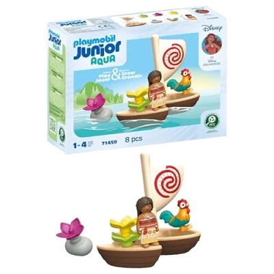 Abbildung von PLAYMOBIL JUNIOR Disney Vaianas Katamaran nachhaltiges Spielzeug aus biobasierten Kunststoffen für Kinder ab 1 Jahr 71459