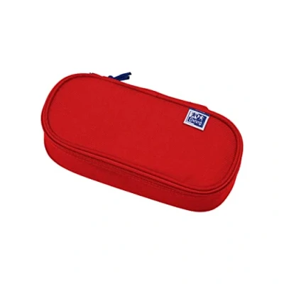 Abbildung von Oxford Federmäppchen für Mädchen und Jungen, oval, mit Stiftehalter, langlebig, rot