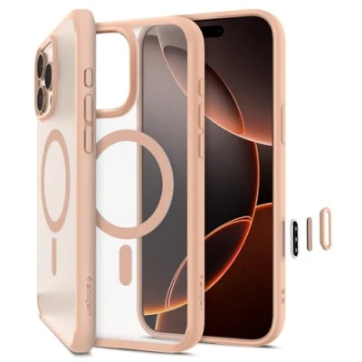 Abbildung von Spigen für iPhone 16 Pro Camera Control Button Kamerasteuerung Aktivierte Hülle Ultra Hybrid T MagFit, Kompatibel mit MagSafe Zubehör Frost Rose Titanium