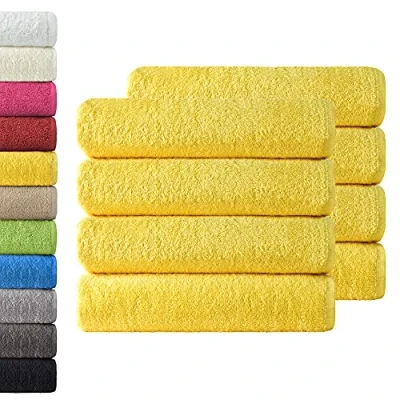 Abbildung von NatureMark 8er Spar Pack Frottier Handtücher, Handtuch Set, 50 x 100 cm, Gelb, 100% Baumwolle