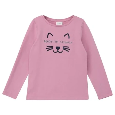 Abbildung von s.Oliver Longsleeve AUS MIT Artwork Langarmshirt für Kinder, Größe: 92/98, Pink