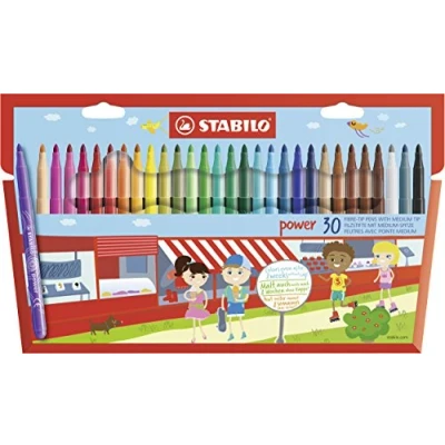 Abbildung von Filzstift STABILO power 30er Pack mit 30 verschiedenen Farben
