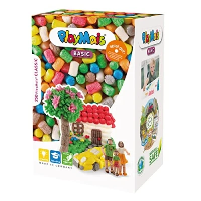 Abbildung von PlayMais BASIC Large Bastel Set für Kinder ab 3 Jahren Über 700 Stück zum Basteln Natürliches Spielzeug Fördert Kreativität &amp; Motorik Geschenk Mädchen Jungen Made in Germany