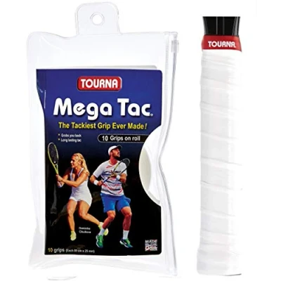 Abbildung von Unique Unisex Erwachsene Tennis Griffbänder Mega Tac Weiß 10er, One Size