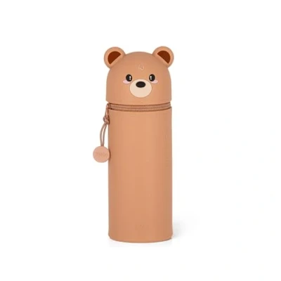 Abbildung von LEGAMI 2 in 1 Weiche Silikontasche Kawaii, Giraffe Schultasche, Tischstifthalter, Reißverschluss, Silikon, Stiftetasche Buntstifte Marker, H 18,5 cm, Teddy Bear
