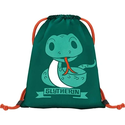 Abbildung von Baagl Turnbeutel Kindergarten, Sportbeutel für Jungen, Mädchen, Turnsackerl Kinder Sport Beutel Schuhbeutel Sportsack (Harry Potter Slytherin)