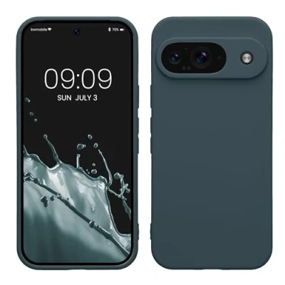 Abbildung von kwmobile Handyhülle kompatibel mit Google Pixel 9 Hülle Handy Case aus weichem Silikon in Dunkler Schiefer