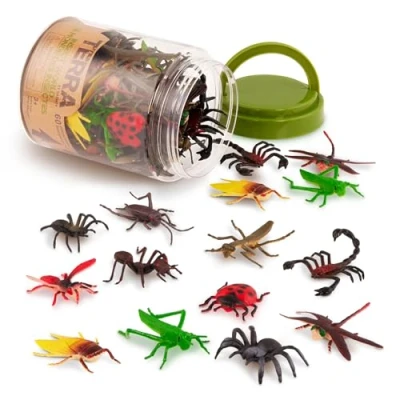 Abbildung von Terra 60 teilig Tierfiguren Sammlung Insekten und Spinnen Spielzeug Set Tarantel, Heuschrecke, Skorpion, Libelle mehr ab 3 Jahren