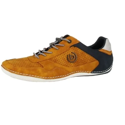Abbildung von bugatti Herren Casual Sneaker mit Flexibler Sohle, Schnürschuh Memory Foam, Elastische Schnürsenkel, Gelb, 48 EU