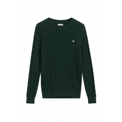 Abbildung von GANT Herren Cotton Cable C Neck Pullover, Tartan Green, L