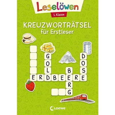 Abbildung von Leselöwen Kreuzworträtsel für Erstleser 1. Klasse (Hellgrün): Rätselbuch zum Lesenlernen Kinder ab 6 Jahre (Leselöwen Rätselwelt)