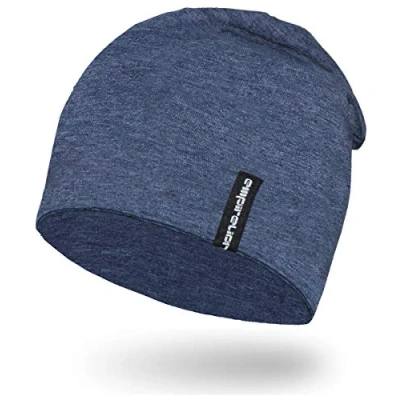 Abbildung von EMPIRELION 9&quot; Multifunktionale Leichte Sommermütze Running Beanie Mützen Skull Cap Radsport Kappen Helmfutter Helm Unterziehmütze Schlaf für Damen Herren (Stahlblaue Melange)