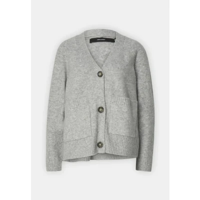 Abbildung von Vero Moda Vmboom V NECK Button Cardigan Strickjacke, Damen, Größe: XS, Light grey melange