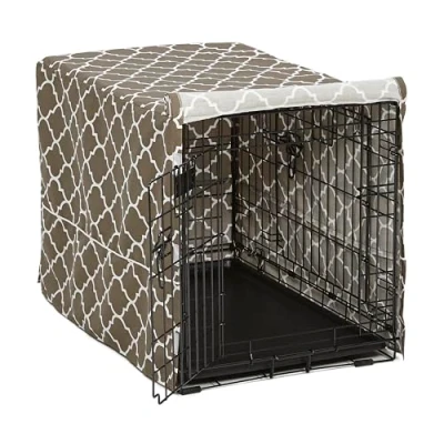 Abbildung von MidWest Homes for Pets CVR42T GY Hundebox Abdeckung, Stoff mit Teflonschutz, Sichtschutz für 107 cm lange Hundeboxen von und New World, maschinenwaschbar trocknergeeignet