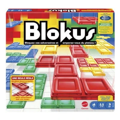 Abbildung von Mattel Games Blokus Spiel, Brettspiel für die Familie, Strategiespiel, 2 4 Spieler, Gesellschaftsspiel, ab 7 Jahren, BJV44