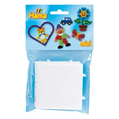 Abbildung von Hama Perlen 5202 Stiftplatten 2er Set Quadrat für Mini Bügelperlen mit Durchmesser 2,5 mm in weiß, kreativer Bastelspaß Groß und Klein