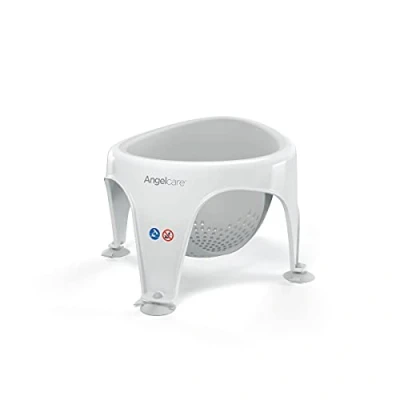 Abbildung von Angelcare ergonomischer Badering für die große Badewanne oder Dusche, Light Grey, angenehm weiche Sitzfläche
