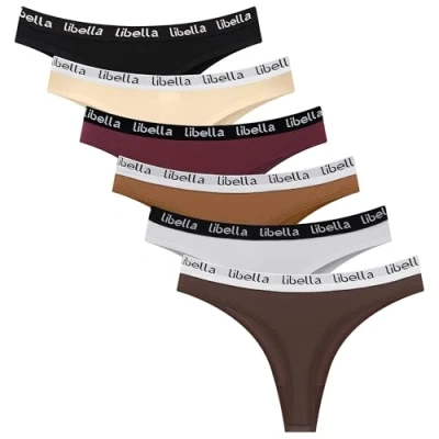 Abbildung von Libella String Tanga Damen Baumwolle Unterwäsche Thong Tangahöschen 6er Pack 3207 MU3 L