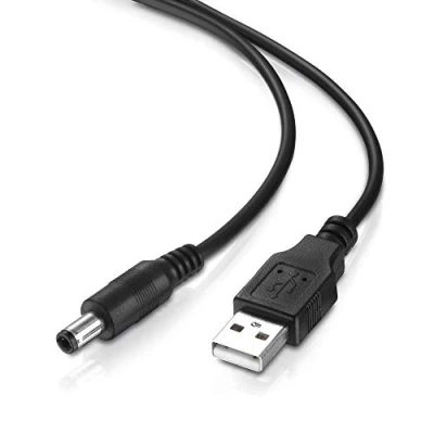 Abbildung von conecto, Hohlstecker Adapter, Niedervolt Ladekabel, 2.5mm auf USB Typ A Stecker, 60cm, schwarz
