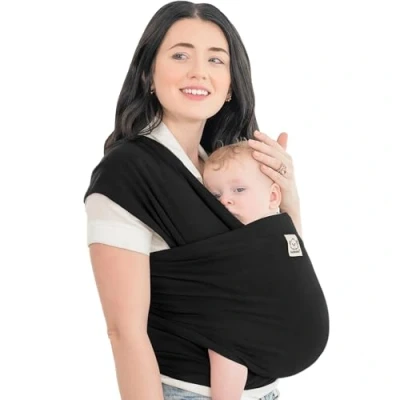 Abbildung von KeaBabies Babytrage Ab Geburt Atmungsaktive Babytragetücher, Neugeborene Geburt, Babytuch Tragetuch Baby Neugeborene, Kleinkind Handfreie Babytrage, Babywickel Träger (Trendy Black)