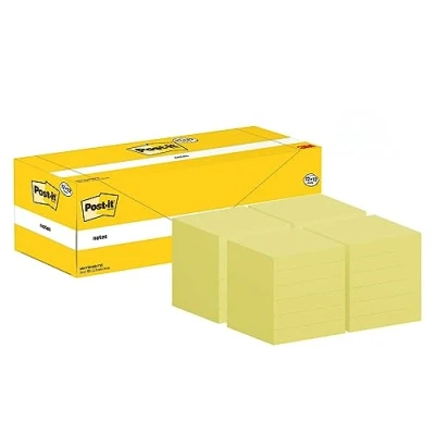 Abbildung von Post it Notizen Kanariengelb, Vorteilspackung mit 24 Blöcken, 100 Blatt pro Block, 76 mm x mm, Farbe: Gelb Selbstklebende Notizzettel für Notizen, To Do Listen und Erinnerungen