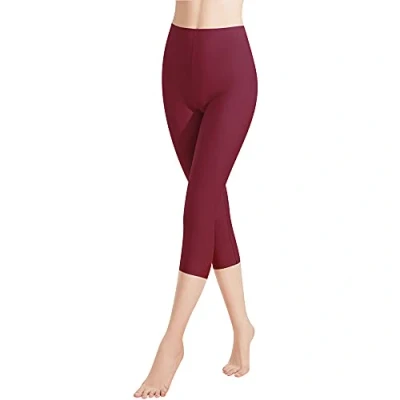 Abbildung von Libella 1er Pack Damen Leggings 3/4 Hose aus Baumwolle Capri mit Hohe Taille bunt Slim Fit Fitnesshose Mehrfarbig 4161 Wein 3XL