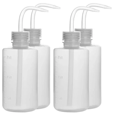 Abbildung von stonylab 4er Pack 250 ml Waschen Flasche Kunststoff, Squeeze Spritzflasche, LDPE Material mit schmalem Mund, Wash Bottle für Laborreinigung Pflanzenbewässerung, 8.5 oz