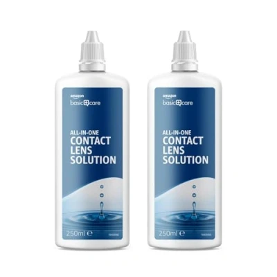 Abbildung von Amazon Basic Care All In One Kontaktlinsenflüssigkeit, 2 x 250 ml (briefkastenfreundlich)