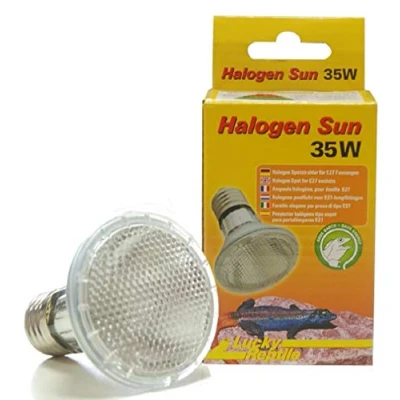 Abbildung von Lucky Reptile Halogen Sun 35 W Wärmestrahler für E27 Fassungen Halogenstrahler Reptilien Terrarium Lampe mit Tageslichtspektrum Wärmelampe dimmbar