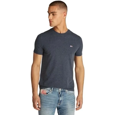 Abbildung von Tommy Jeans SLIM Jaspe TEE Tshirt basic Dark night navy, Herren, Größe: 44, navy