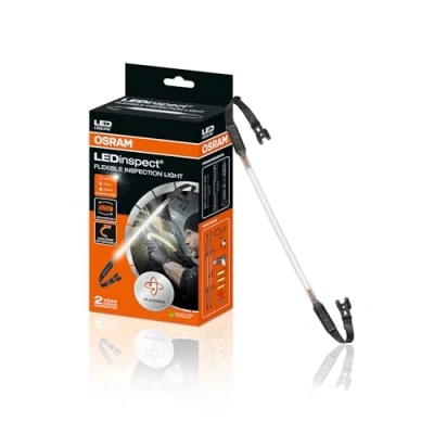 Abbildung von OSRAM LEDinspect FLEXIBLE INSPECTION LIGHT, wiederaufladbare LED Inspektionsleuchte, 6000K, Helligkeit bis zu 1000lm, abnehmbare elastische Bänder, white