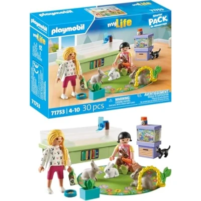 Abbildung von PLAYMOBIL My Life Familie mit Hasen Tierfiguren Spielzeug für Kinder ab 4 Jahren 71753