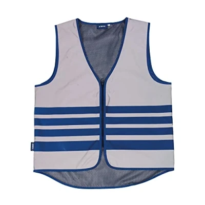 Abbildung von ABUS Warnweste Lumino Urban Vest voll reflektierende Sicherheitsweste für bessere Sichtbarkeit bei Nacht Erwachsene mit Reißverschluss Größe XXXL