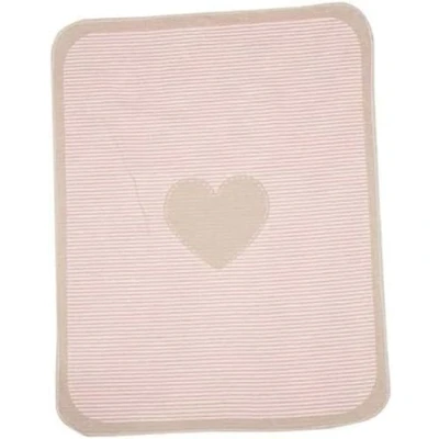 Abbildung von David Fussenegger Babydecke rosa mit Herz Motiv aus Baumwolle 70x90 cm flauschig weich
