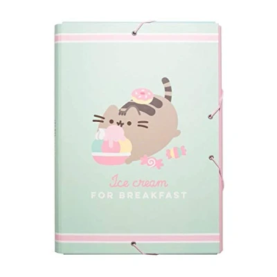 Abbildung von Grupo Erik Mappe A4 Sammelmappe Pusheen Foodie Collection Dokumentenmappe mit Gummizug Heftmapppe Schule Zubehör Heftbox Schulranzen Eckspanner Ordnungsmappe